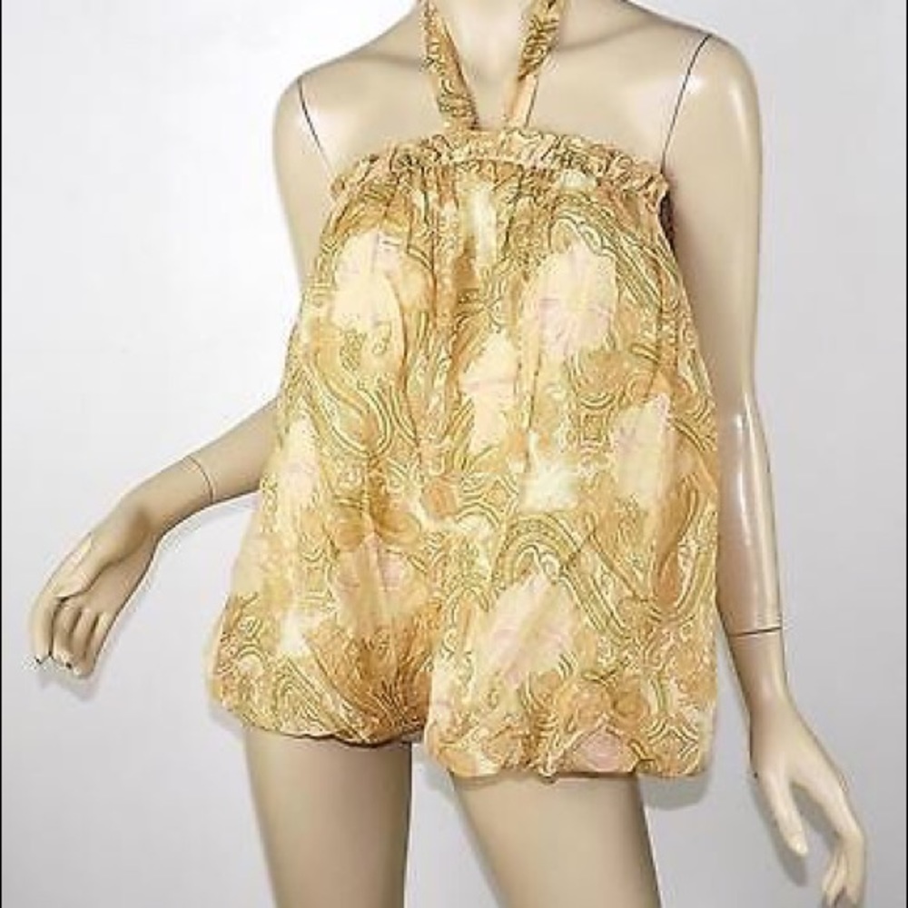 Anthropologie Floral Boho Festival Halter Top